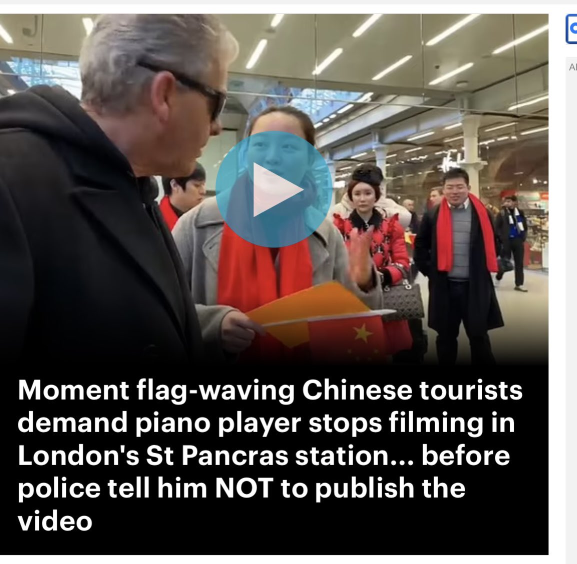 More on the incident where the Chinese communists screamed abuse at the piano player at St Pancras London, you can't make this stuff up  #stpancraspiano #chinesethugs 

youtu.be/Bm3o18j0MFY?si…