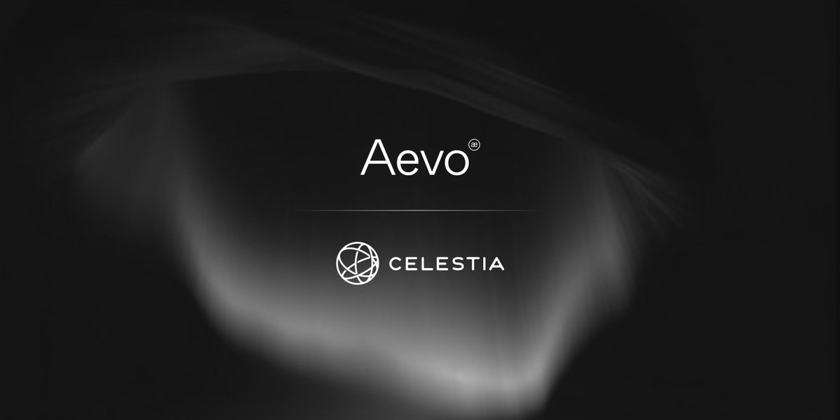 aevoxyz's tweet photo. Today we are excited to announce that Aevo L2 has migrated to use @Celestiaorg underneath ✨, the leader in modular data availability.

This comes ahead of our upgrade to become a broader, open ecosystem of DeFi protocols and applications. https://t.co/GqruVpK4ZD