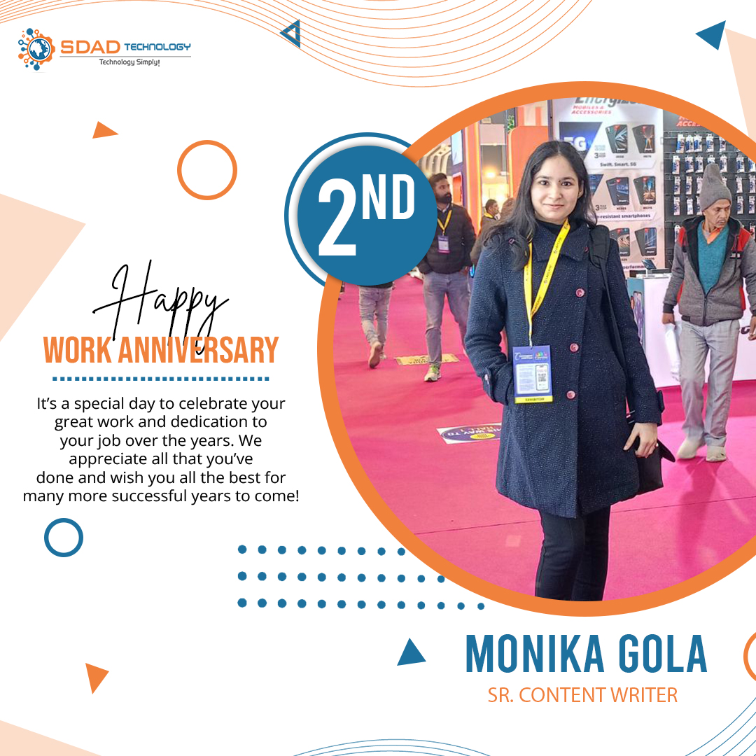 SdadTechnology's tweet photo. Cheers to 2 years of dedication and innovation! Happy #WorkAnniversary, Monika! Your contributions have been invaluable to SDAD Technology. Here's to many more milestones together!

#sdadtechnology #Congratulations #employeeanniversary #workcelebration #HappyWorkAnniversary https://t.co/RA9AzH9j2P