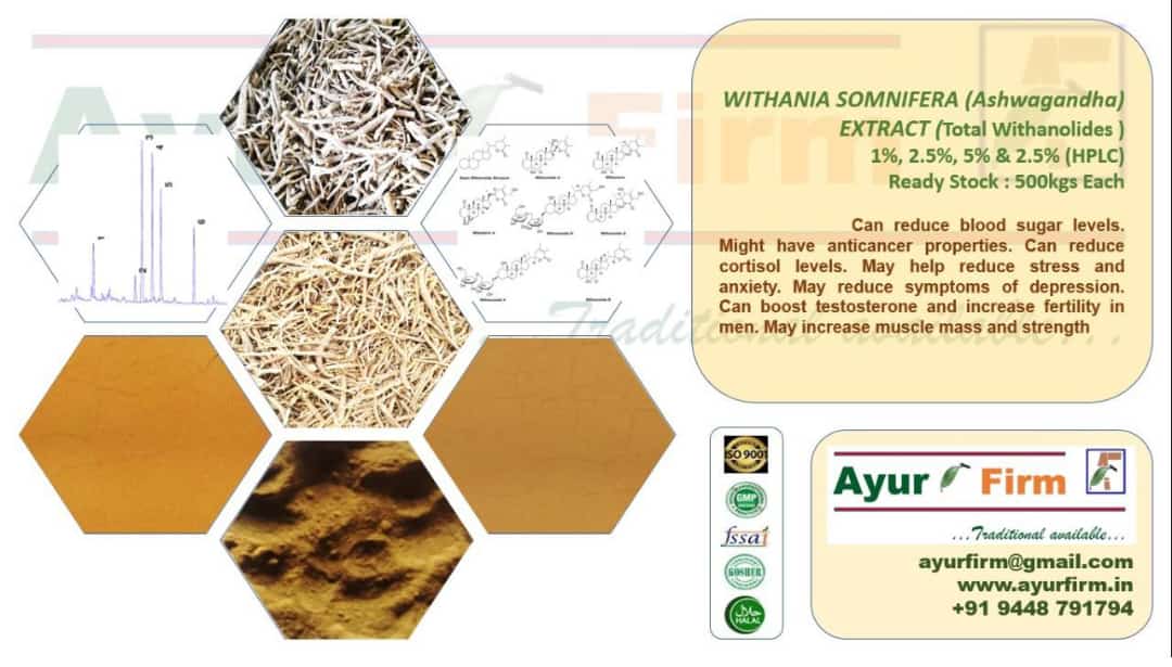 Herbal extracts
Please share your requirements with quantities and specifications at ayurfirm@gmail.com and 9448791794