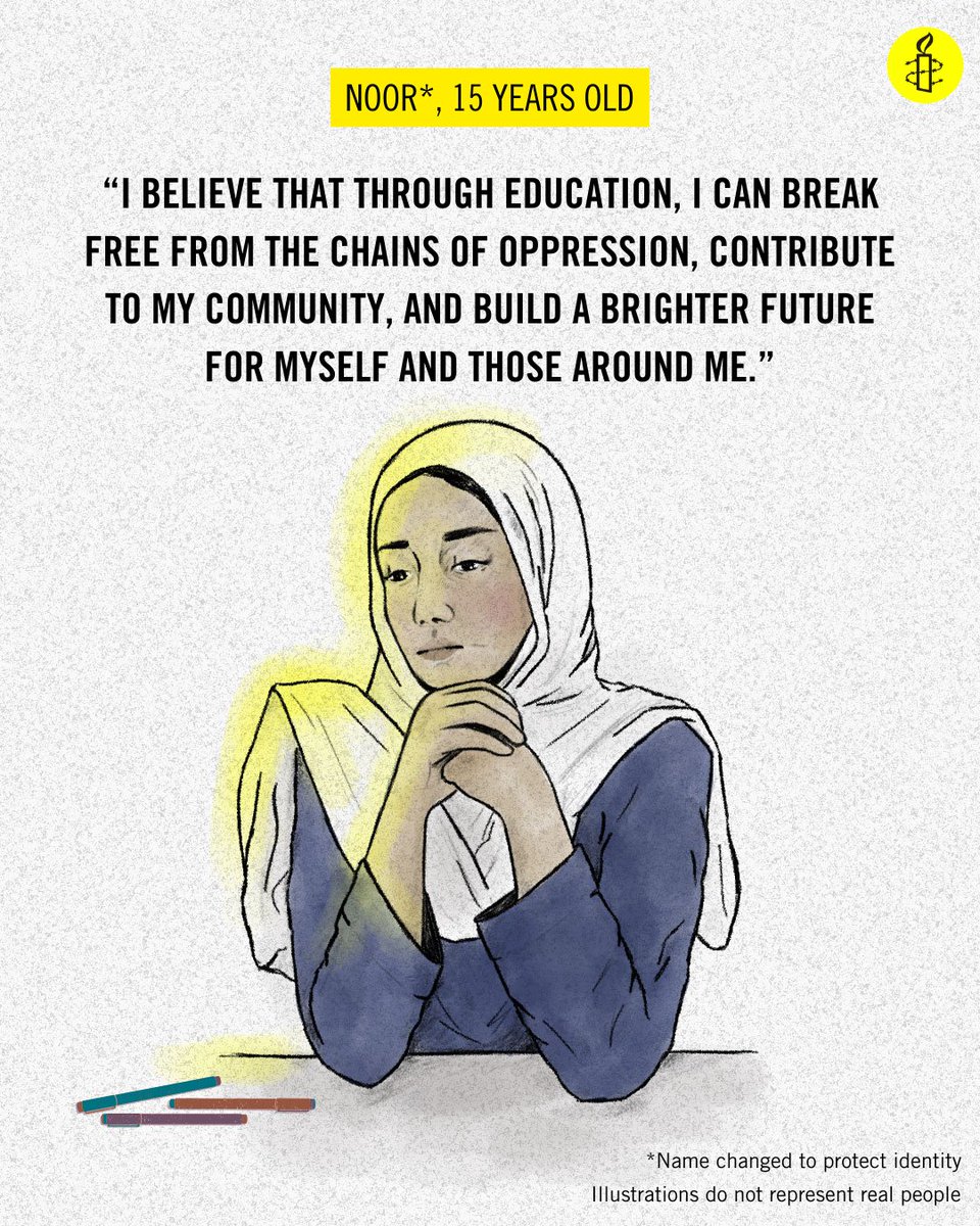 amnestysasia's tweet photo. 🚫📚 The Taliban must be held accountable for depriving millions of girls from seeking their right to education. 🚨✊ The international community must not give up on girl's education in #Afghanistan. 📝

#SpeakUpForAfghanWomen ✊ #EducationForAll #StandWithAfghanGirls #InternationalDayOfEducation 1/2