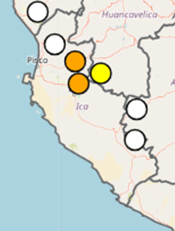 climatologa's tweet photo. Umbral 🟠#Rio #Pisco, #Ica

Condiciones actuales de hoy 23.01 a las 11pm en la cuenca del #Río #Pisco👇
Estación #Letrayoc reporta #caudal 193.73m3/seg y estación #LosMolinos 140.27 m3/seg, ambos han superado el umbral 🟠.
Evite estar cerca de las riberas del río!!! https://t.co/kJTDYCddT3
