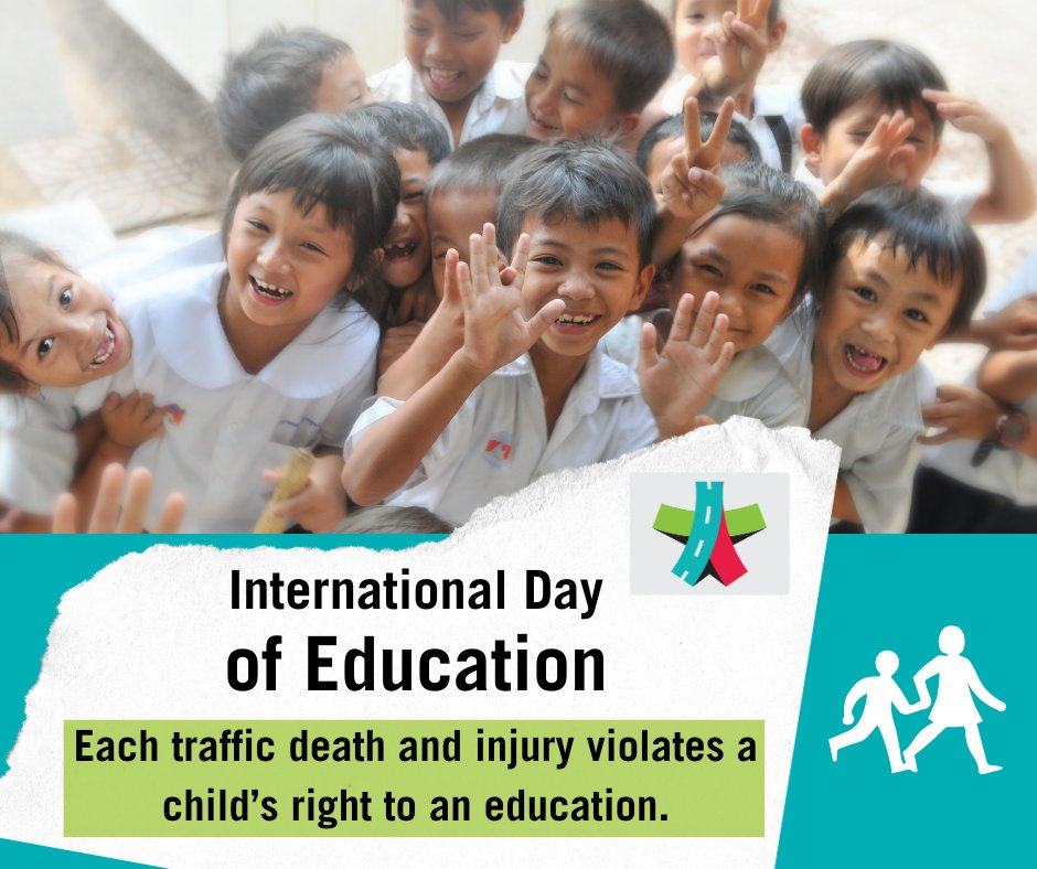 🗓️Today we are celebrating International Day of Education. ❌Each traffic death & injury violates a child’s right to an education. ✅#SR4S is informing strategic investment in infrastructure upgrades, making journeys to & from school safer for children 🌎 starratingforschools.org