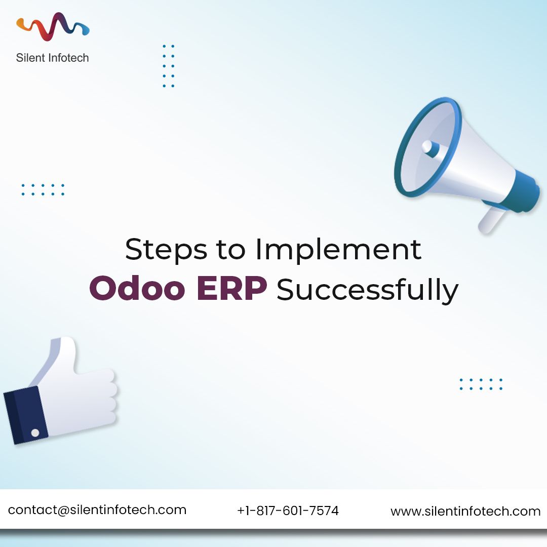 Unlock the power of Odoo ERP with our proven steps for seamless implementation! 🚀 Transform your business efficiently with our expert guidance. Read more here buff.ly/42a2aBO 

 #OdooERP #BusinessTransformation #SilentInfotech #Odoo17 #odoopartner #erpsupport #odooerp