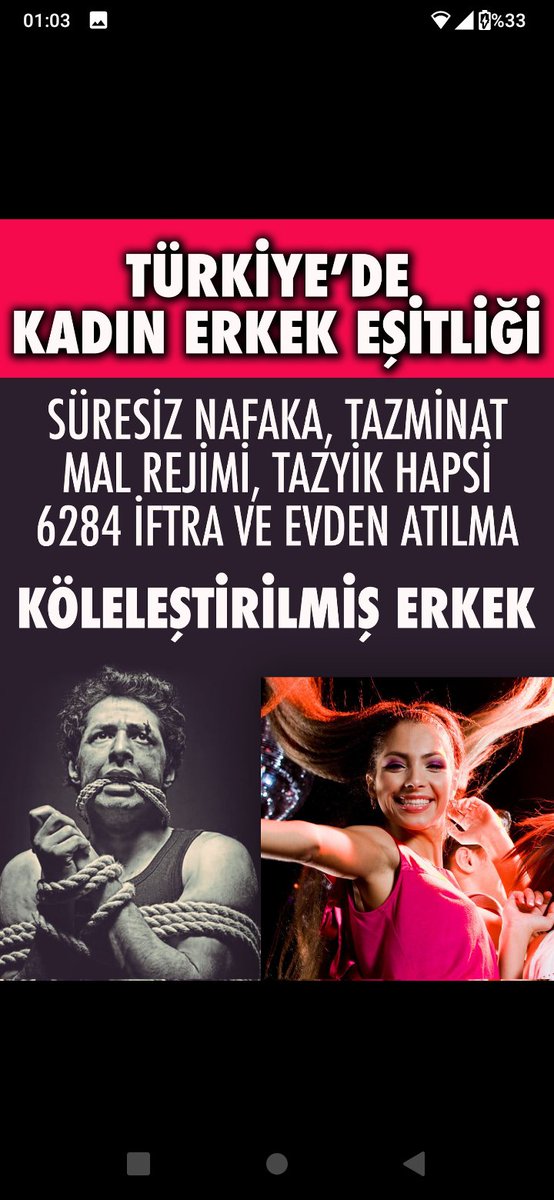 6284 KADI nin Beyanı Esas İftira Yasasından Erkekleri Kurtarın Dedikçe 6284 ün Şartlarını Dahada Ağırlaştırmak? Eyy Erkekler Önünüzde Yürüyen Bir Kadın ''Bu Beni Takip Ediyor'' Derse Sorgusuz Süalsiz HAPİSE GÖNDERİLECEKSİN Toplumun İhtiyaçlarını Gözetiliyormuuu ???