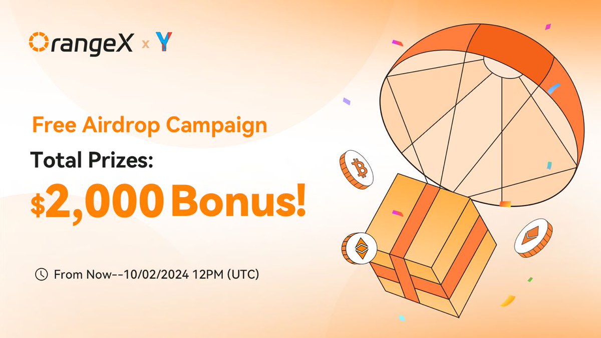 OrangeX Exchange Free #Airdrop Campaign is here!

🎁 Prize Pool »» 2,000 $USDT [ Future Bonus ]

✅ Follow  <a href="/OrangeXExchange/">OrangeX</a>   
✅ Like, RT and Tag 3 Friends  
✅ Complete #Gleam gleam.io/49fLr/-orangex…

🕙 From Now -- 10/20/2024 12PM (UTC)
Distribution within a week  

#Airdrops