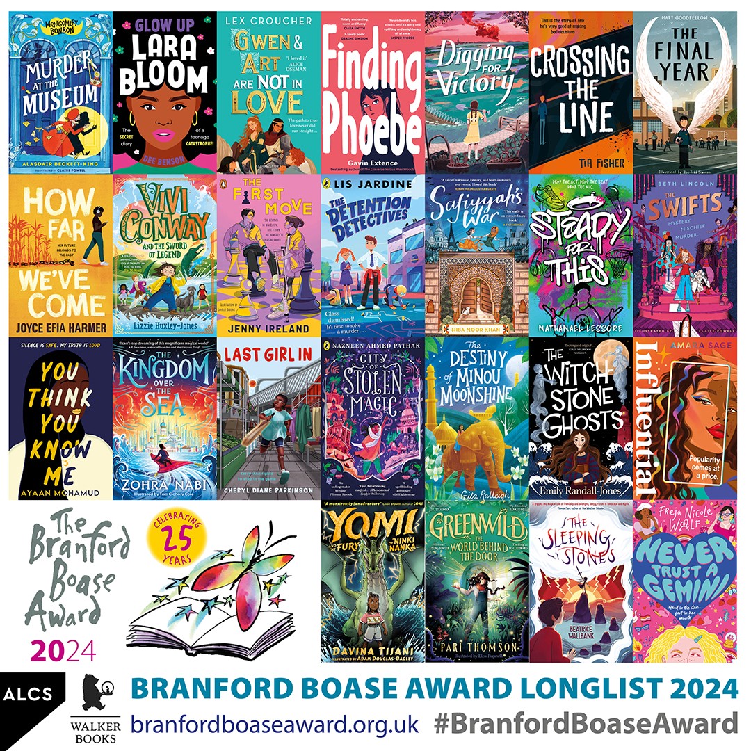 We are delighted to announce the longlist for the 2024 #BranfordBoaseAward. Congratulations to the 25 talented new authors and their editors. 💐🎉#childrensbooks #kidlit #newtalent 

Find out more about the 25th anniversary longlist branfordboaseaward.org.uk/2024-longlist/