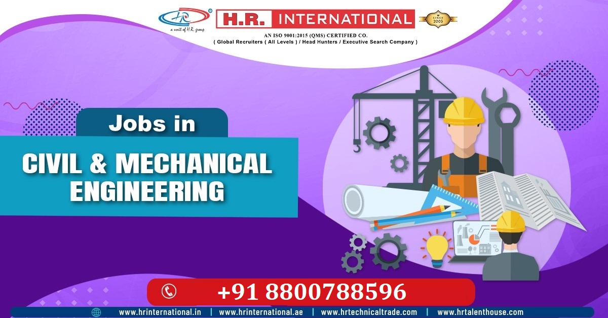 hrinewdelhi's tweet image. &quot;We Help to Find Jobs for You!

🏗️✨ Civil &amp;amp; mechanical engineers play an important role in structuring the physical environment in the fields of architecture, equipment, tool design, and machines. 

Contact Us: +91-8800-788-5963

#CivilEngineers #MechanicalEngineers @hriuae