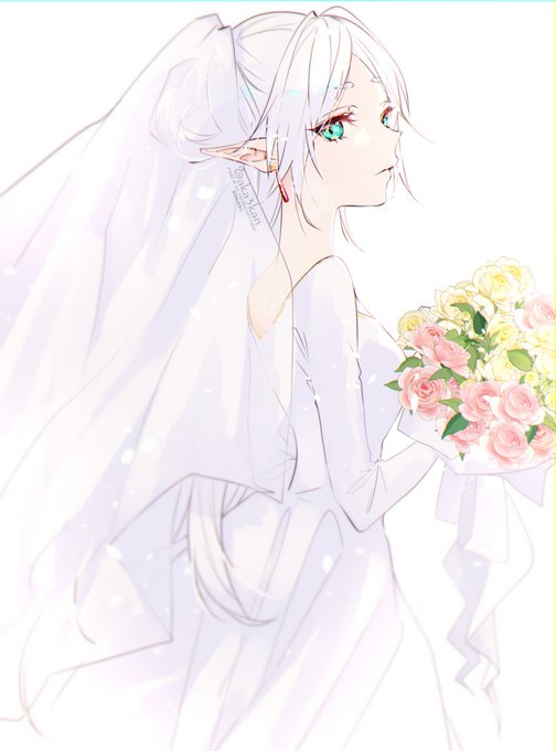 「breasts wedding dress」 illustration images(Latest)