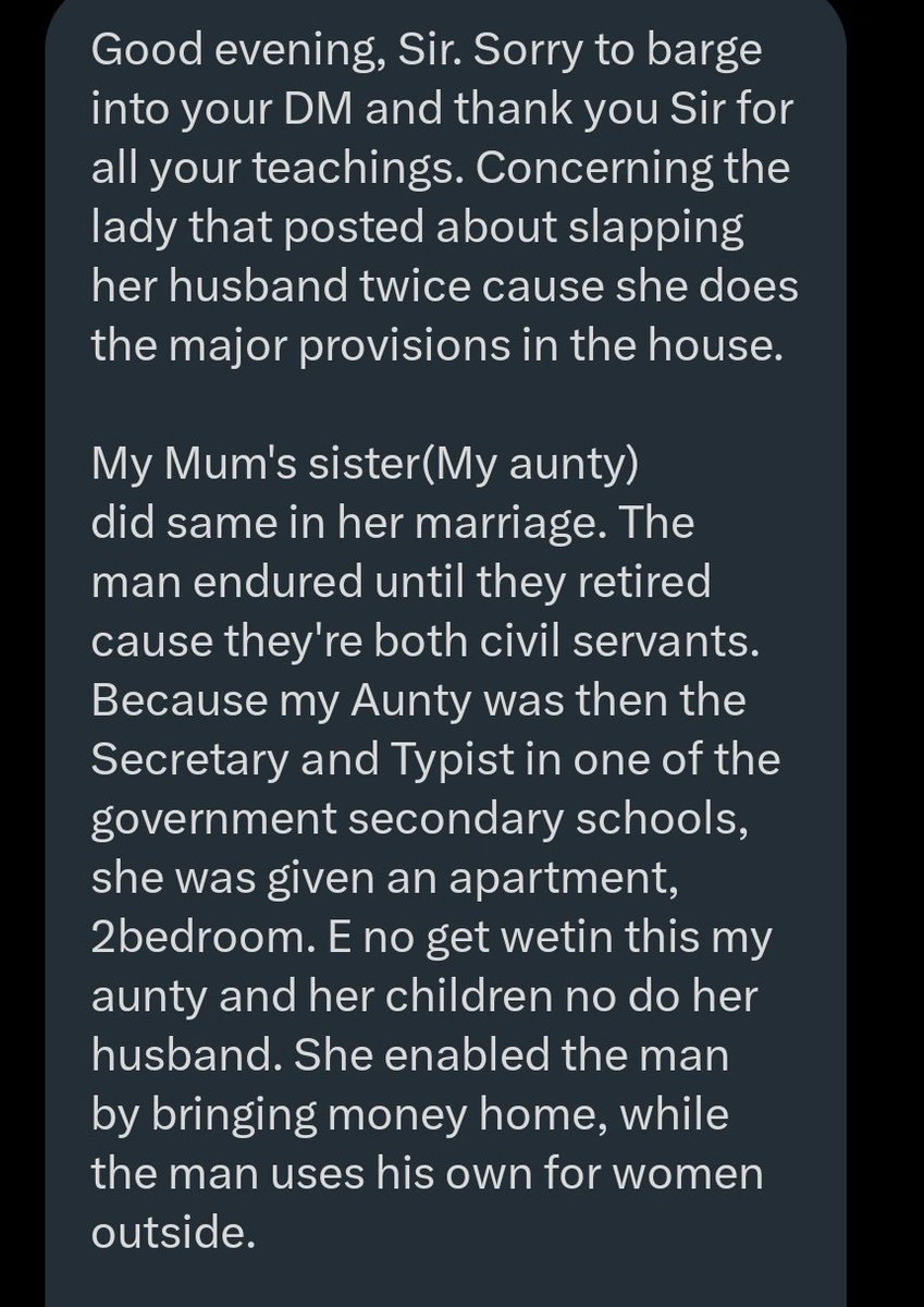 jon_d_doe's tweet photo. 1) if you allow your wife play part of your roles, you cannot effectively lead her.

2) If you enable a lazy man, he'll low-key resent you &amp; pretend as if he still loves you.

3) A woman that thinks she's capable of loving a man, is bound to make stupid mistakes.

Please read 👇. https://t.co/UslUAkRiun
