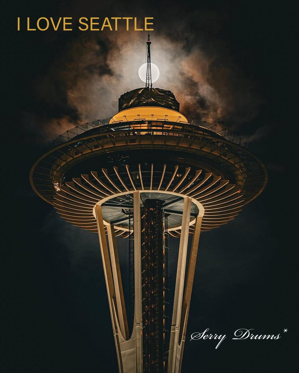 A Beautiful Night in Seattle with a fabulous Moon! 🌃 🌕 🇺🇸

#seattle #spaceneedle #lakewoodwa #moon #moonlight