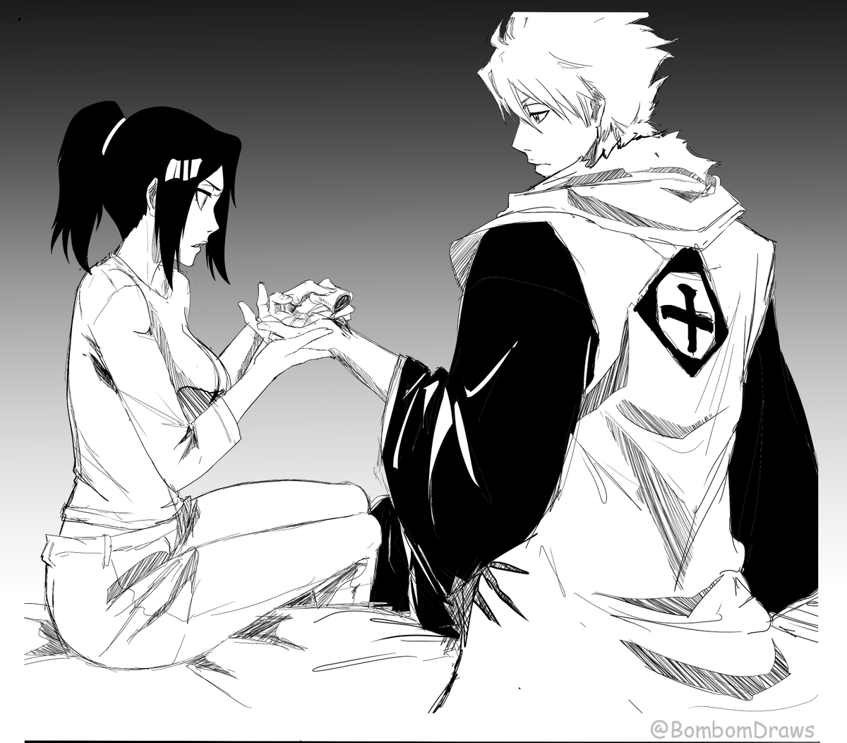 BombomDraws's tweet photo. Grumpy nurse Karin is basically canon at this point (not really just in my head TT 7 TT) #日番谷冬獅郎生誕祭2022 #BLEACHTYBW #BLEACH #BLEACH_anime #Hitsugaya #toshirohitsugaya #bleachmonday #BLEACH感想 #hitsukarin #karinkurosaki #cute #rarepair #comicstrip #webtoon #manga https://t.co/6DgBix7wIG