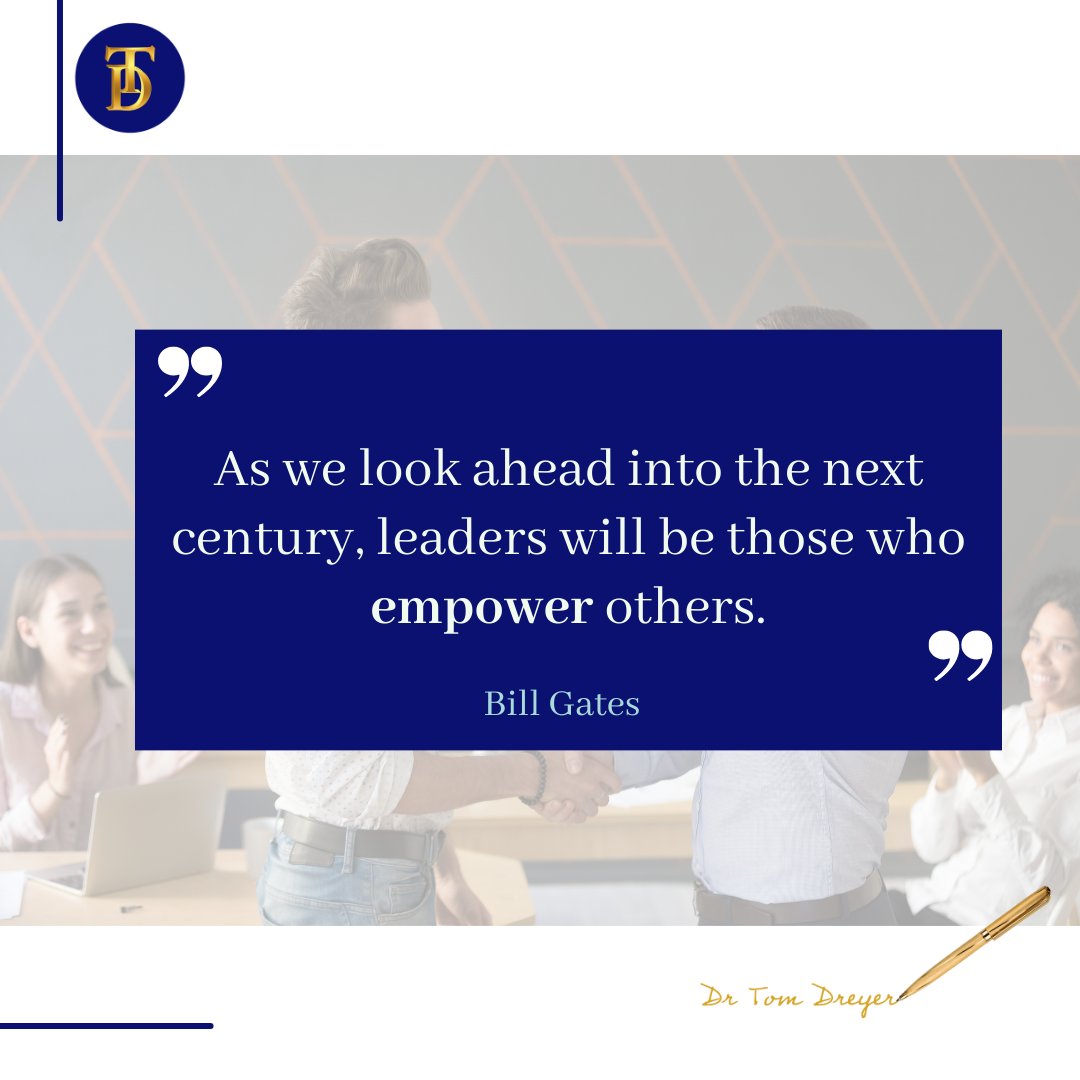 💡 𝐋𝐞𝐚𝐝𝐢𝐧𝐠 𝐰𝐢𝐭𝐡 𝐄𝐦𝐩𝐨𝐰𝐞𝐫𝐦𝐞𝐧𝐭
The leaders who will leave a lasting impact are those who empower, inspire, and uplift others.
#LeadershipDevelopment #Empowerment #FutureLeaders #DrTomDreyer #leadwithpurpose #learnwithpassion #shapealegacy