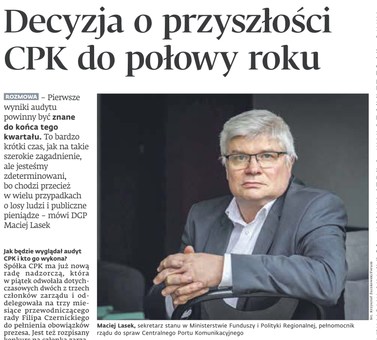 Trwa ofensywa medialna Pełnomocnika Rządu ds. Likwidacji #CPK. Z zainteresowaniem przeczytałem wczorajszy wywiad dla <a href="/DGPrawna/">Dziennik Gazeta Prawna</a>. Poniżej kilka punktów polemiki:

1. "Nigdy nie widziałem Pana Andrzeja Ilkówa wśród przeciwników CPK. Uważam, że to celowo wypuszczona dezinformacja"