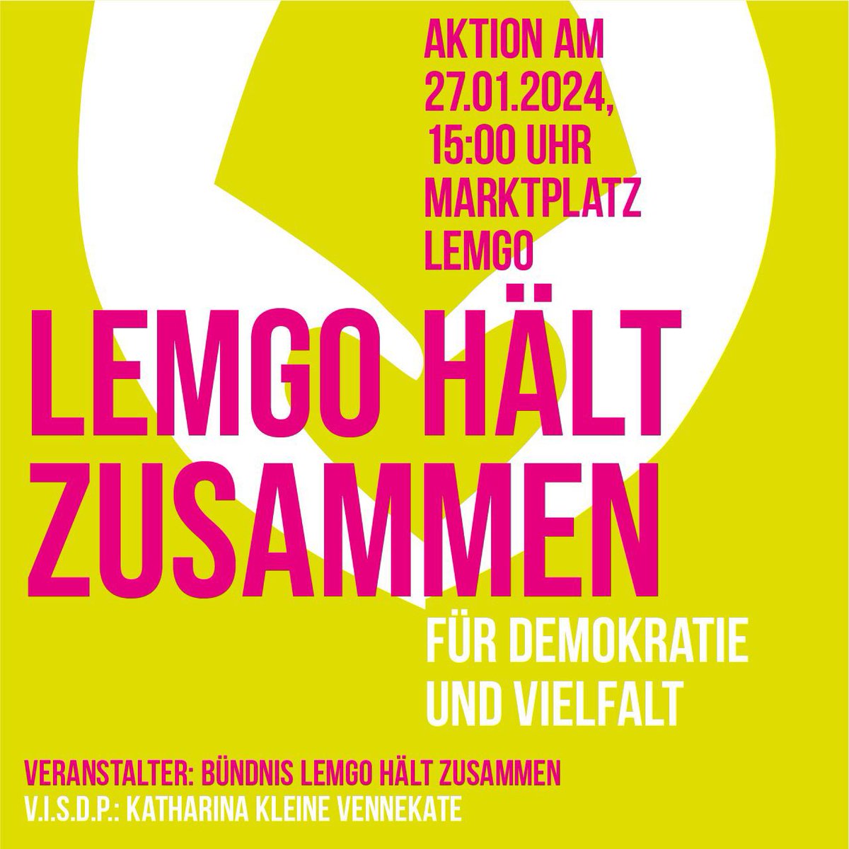 fff_lemgo's tweet image. ‼️Das „Bündnis Lemgo hält zusammen“ ruft zur Demo für Demokratie und Vielfalt auf ‼️
Wir als Fridays for Future Lemgo, schließen uns der Demo an. Wir freuen uns auf euch 💚
