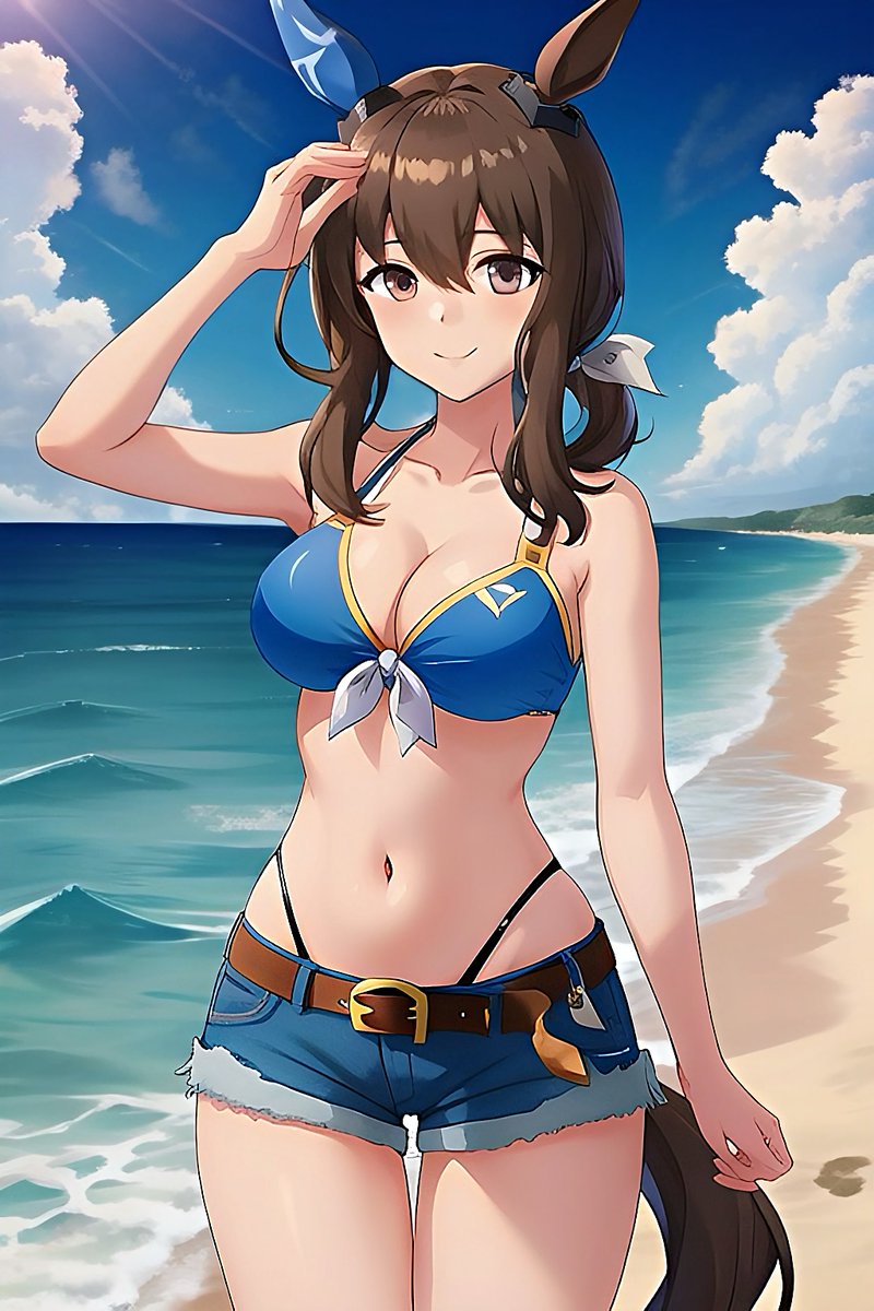 水着アヤベさん☀️ #ウマ娘 #アドマイヤベガ #AIイラスト #AIArtwork