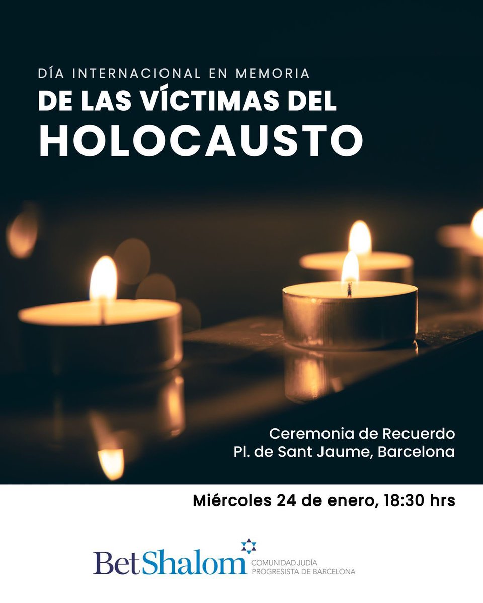 #Avui a Plaça Sant Jaume 18.30 hores 
#DiaInternacionalHolocaust #Memòria