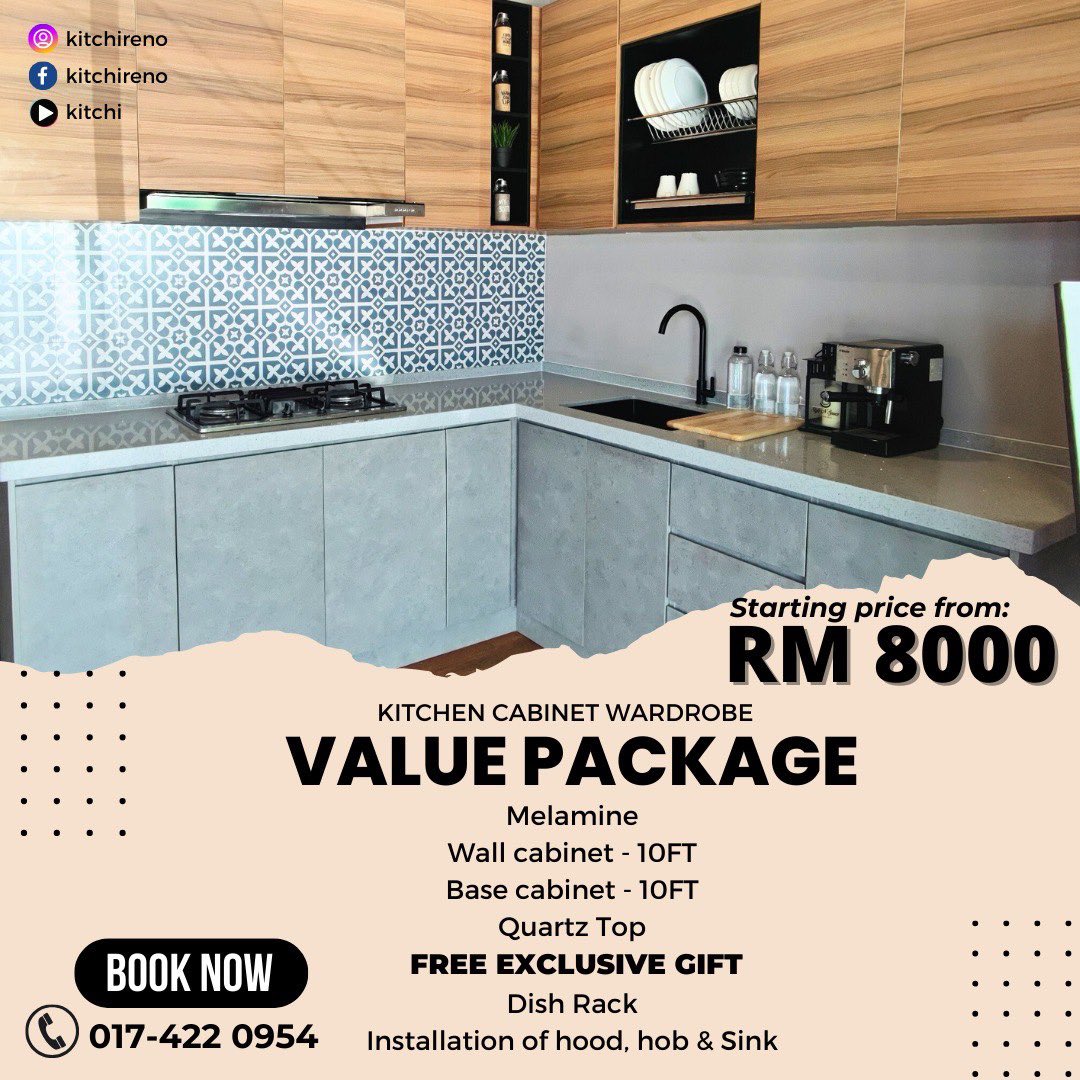 Kitchireno's tweet photo. Korang yang stay KL and Selangor still tak jumpa tempat untuk buat kabinet dapur? 🤔

Kami di Kitchi menawarkan servis yang mampu milik dan sememangnya berbaloi!! 💯

#KitchiDesign #bestinteriordesign #InteriorGoals #interiordesignKL #CarpentryKL #Transformwithkitchi https://t.co/tAOEa7lsdW