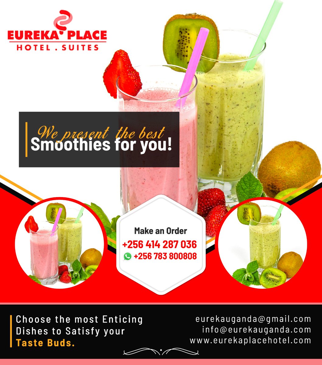 eurekaplace_'s tweet photo. Smoothies offer a quick and easy source of vitamins, minerals , fiber, and antioxidants in addition to hydration and weight management! Visit Rose Point today, and grab yourself a healthy glass.
At Eureka Place Hotel, simply escape from the ordinary.
#eurekaplace_ #Rosepoint https://t.co/GU3sKyxbH0