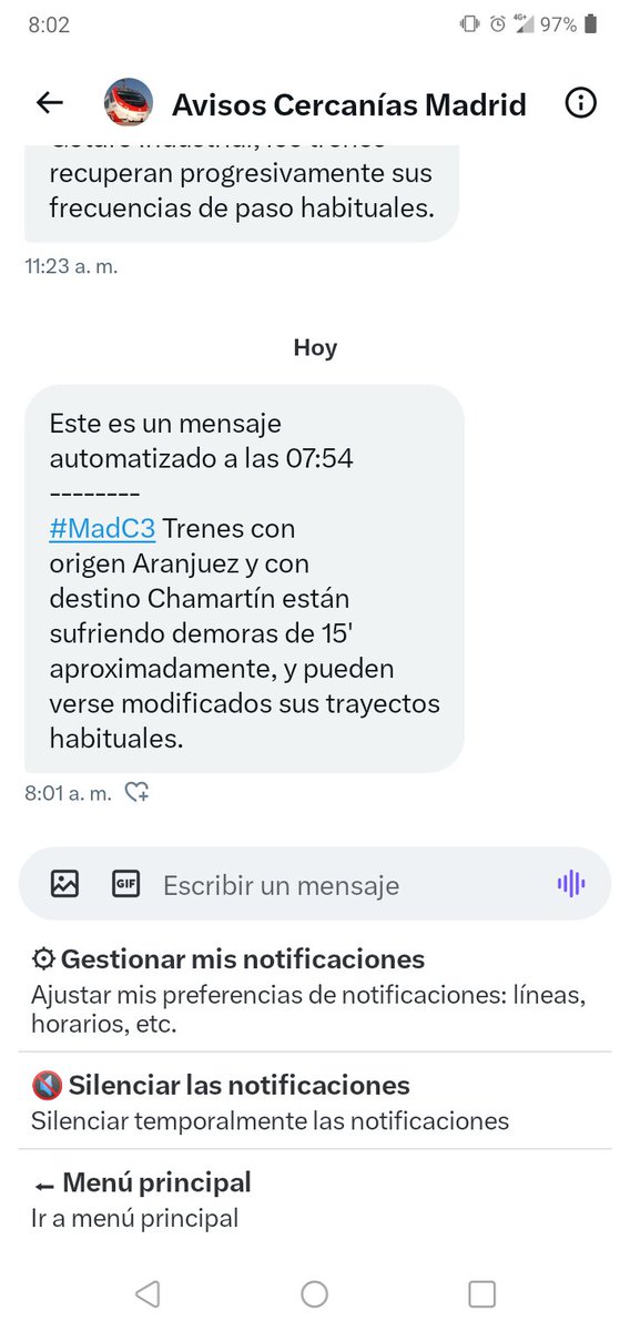RoblesF24's tweet photo. Es curioso que siempre avisen cuando llevas 15 minutos en la estación, también lo es que dejen pasar a los mercancias en hora punta. Pero como siempre la C3 sigue abandonada @CercaniasMadrid @Renfe @C3enfurecida https://t.co/Bdlw0wKRBt