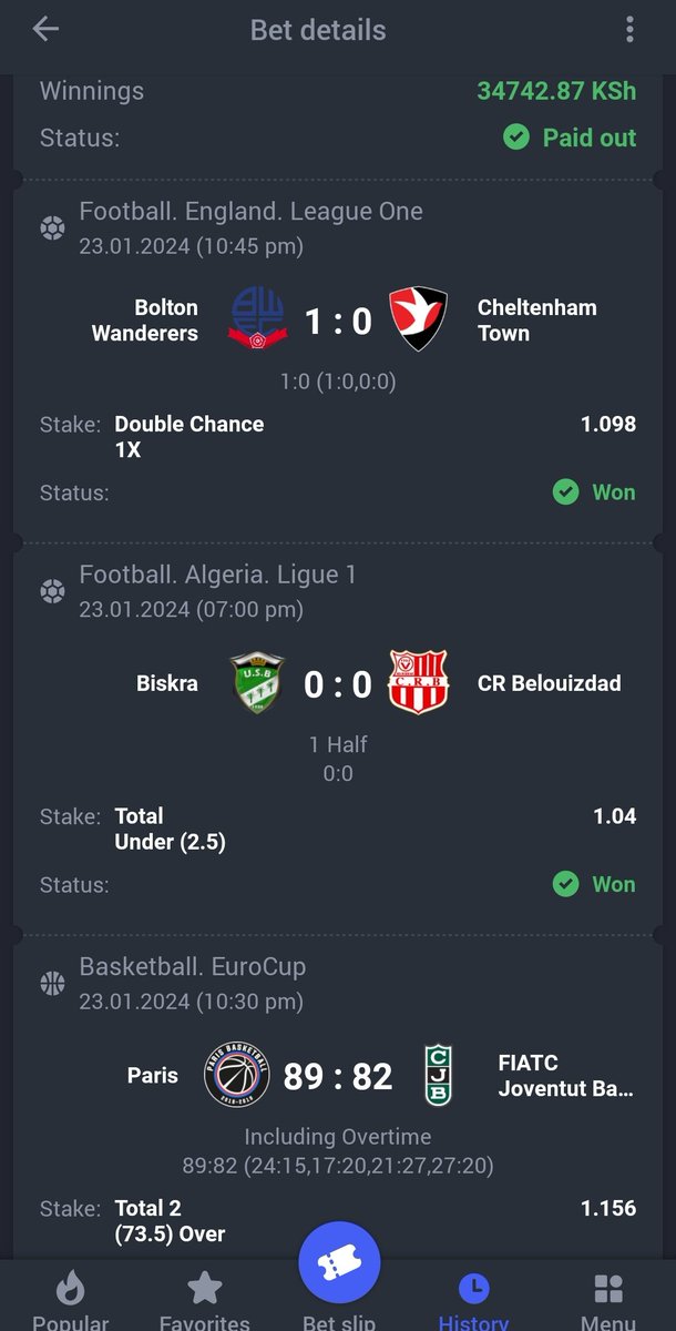 #paripesa
EASY WIN 34K✅
#Congratulations to all who placed.

#morecoming
