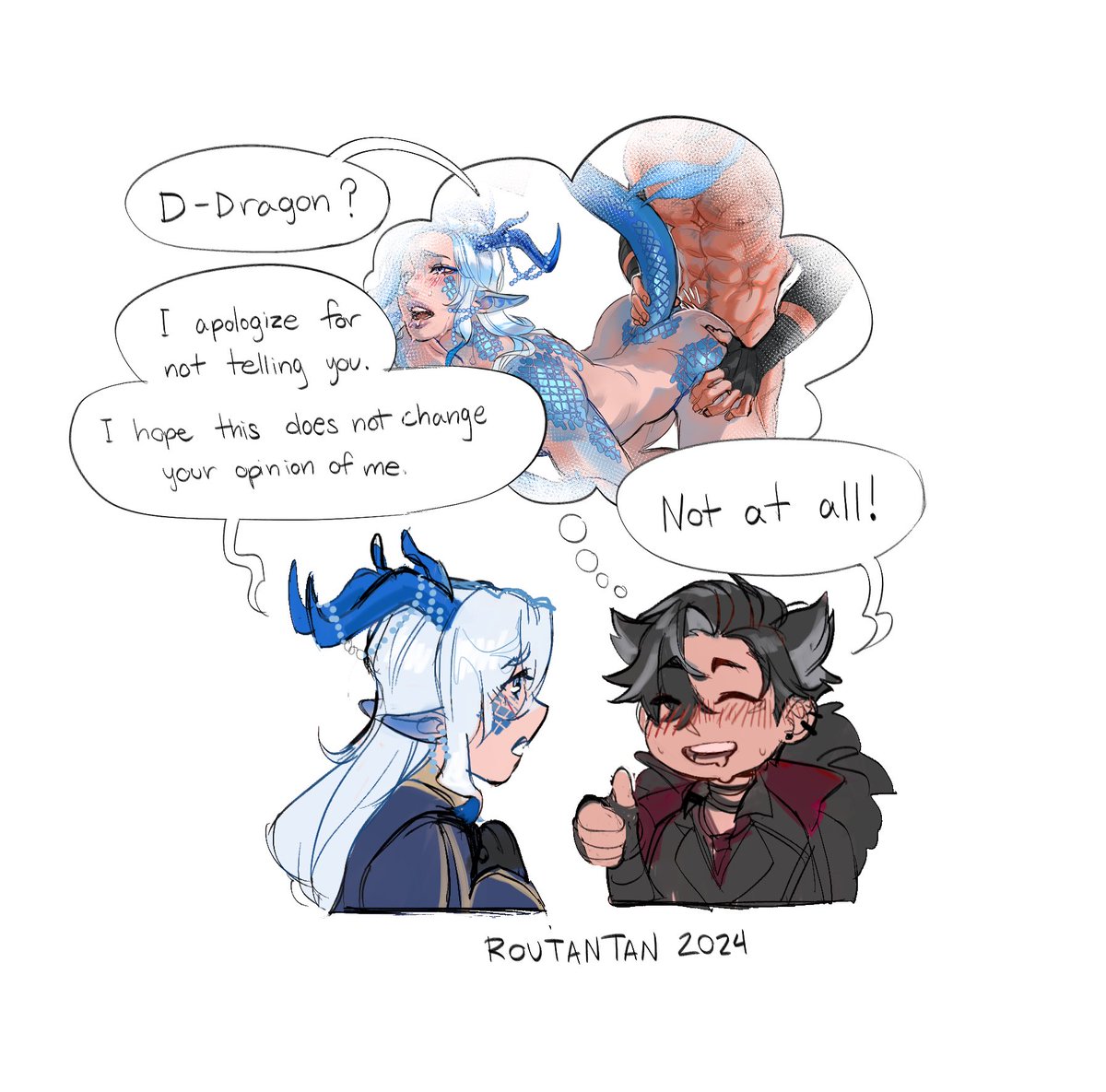 rou_tan_tan's tweet photo. #Wriothesley has no issues with dragon-ness #Wriollette 
4 images 🔞🌶️ on p4tre0n #Neuvillette https://t.co/UyVBuxEXH6