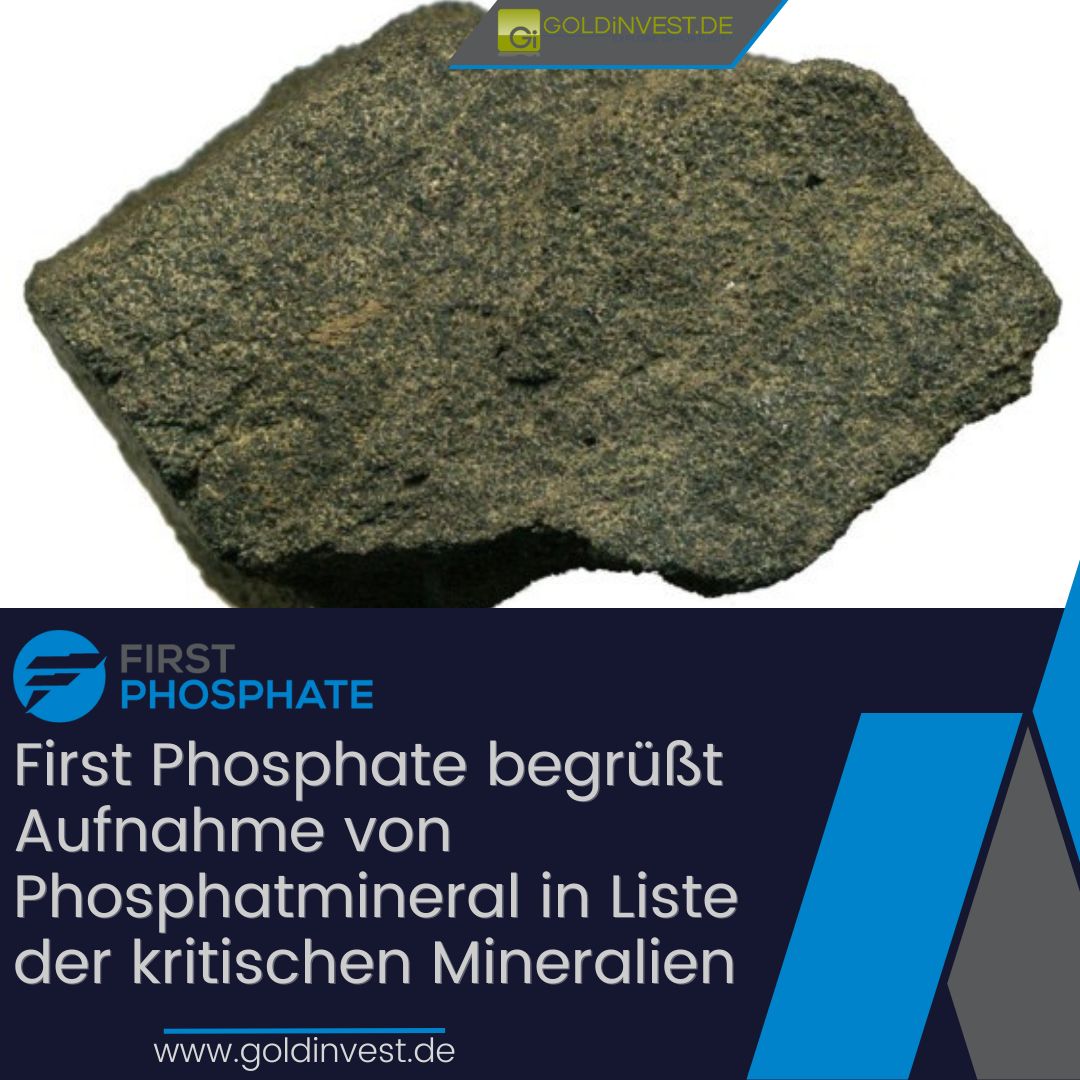 Die Provinz Québec hat das Phosphormineral Apatit in die Liste der als kritisch und strategisch wichtig einzustufenden Mineralien aufgenommen. #FirstPhosphate begrüßt diesen Schritt, da er die allgemeine Aufmerksamkeit auf einen möglichen zukünftigen Engpass richtet