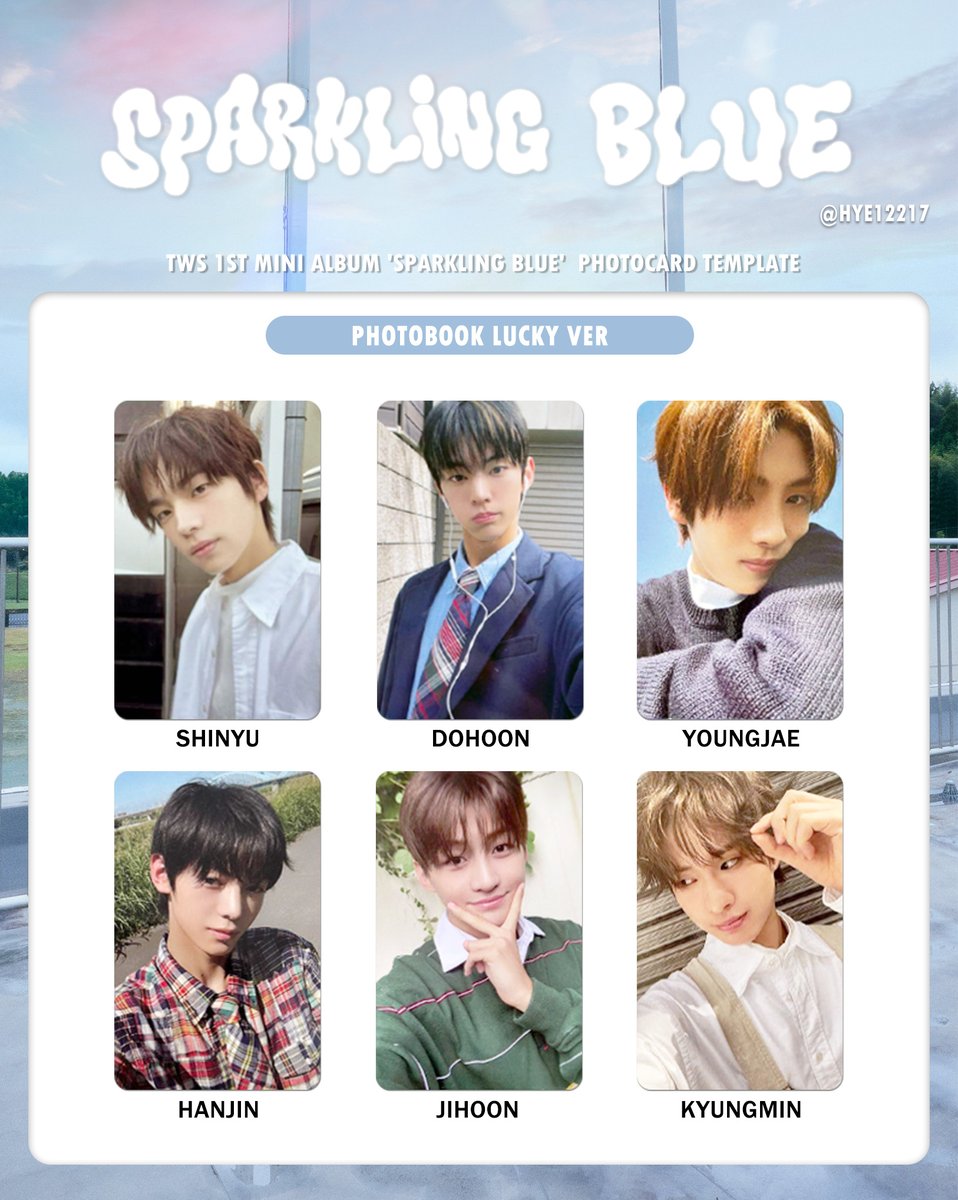 TWS 1ST MINI ALBUM 'SPARKLING BLUE' ALBUM PHOTOCARD TEMPLATE