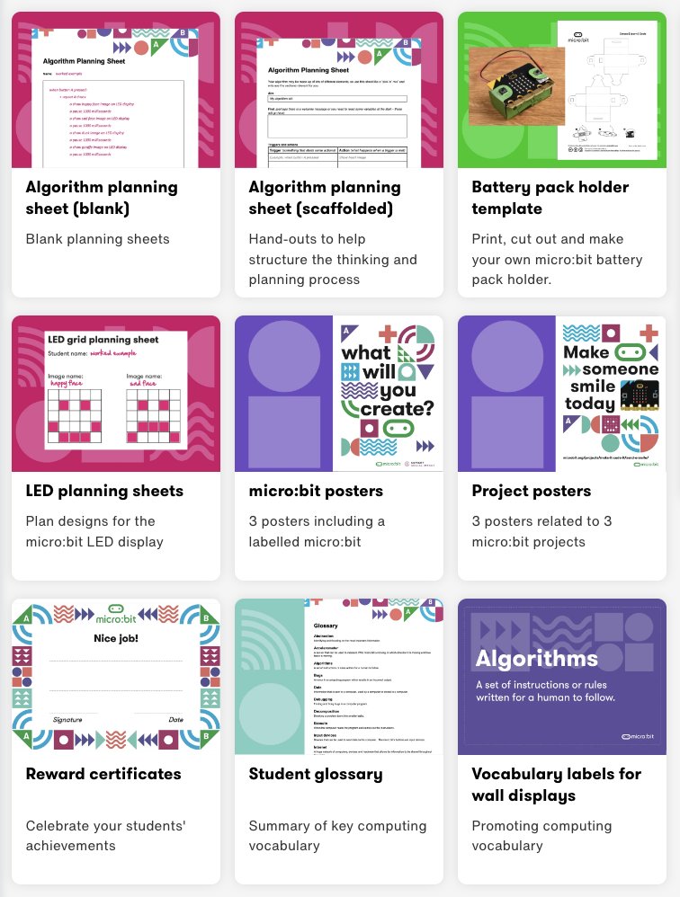 📣TEACHERS!
Check out our useful resources to support your classroom teaching with the micro:bit including:
💥printable student hand-outs
💥glossaries
💥reward certificates
💥posters 
microbit.org/teach/classroo…
#microbit #resources #teachers