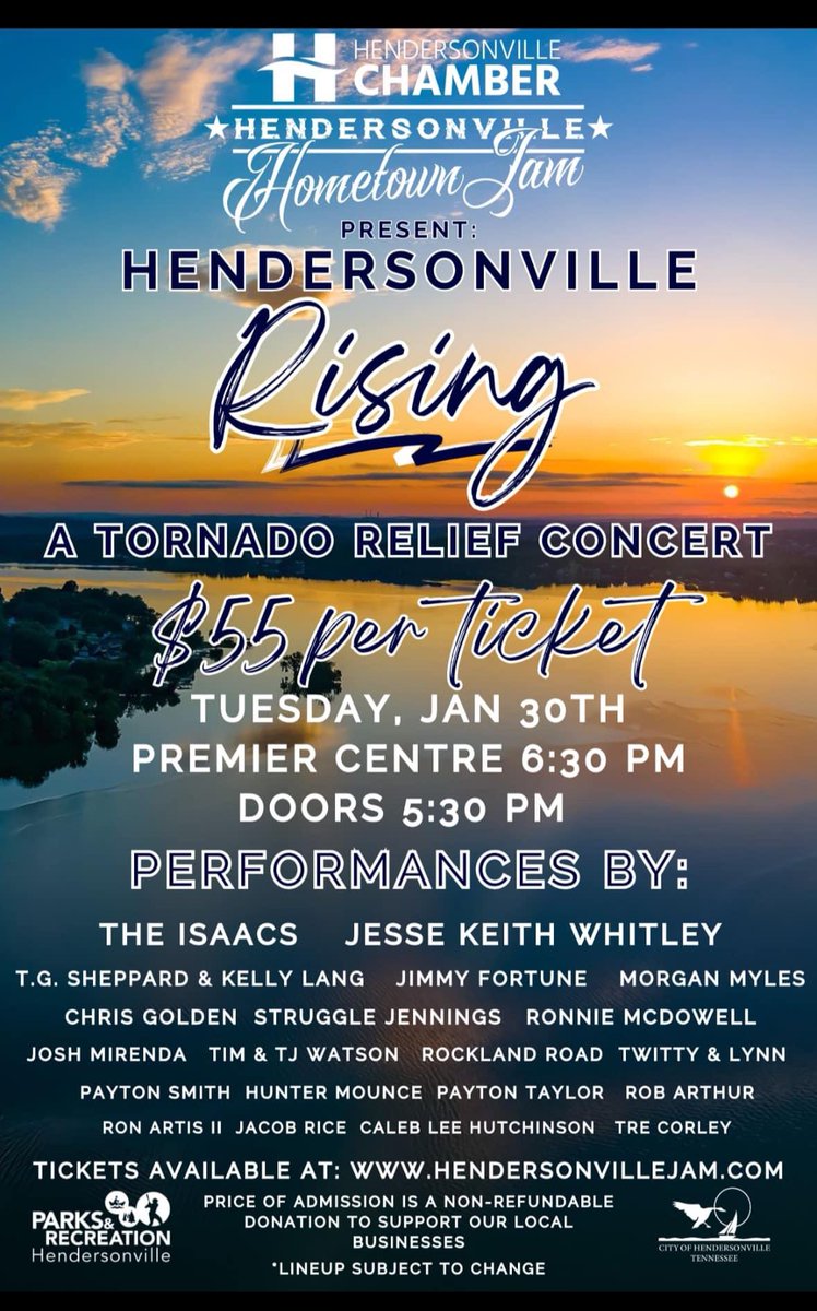 Thursday is the Deadline for silent auction items and sponsorship. Get your tickets at Hendersonvillejam.com before Hendersonville Rising sells out! Let’s come together as a community to help Thrive 37075 once again!
