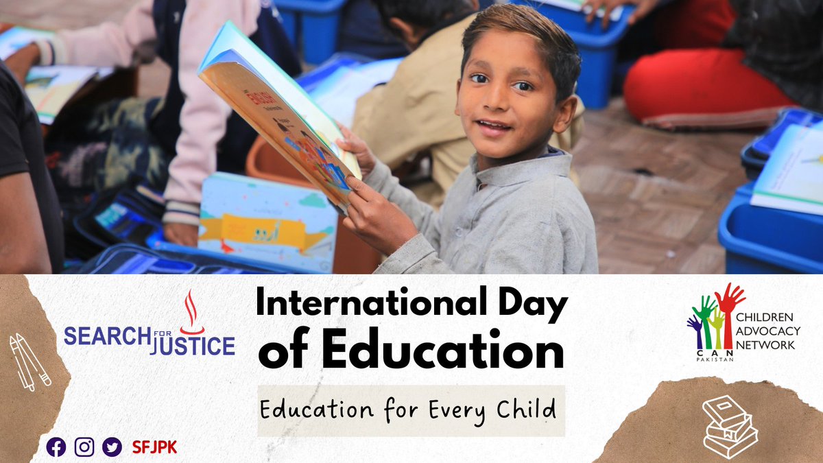 On #InternationalEducationDay, let's commit to breaking down barriers in education. 📚✨ Education is the key to innovation, empowerment, and progress. Join us in advocating for inclusive and equitable quality education for every child. #EducationDay #ChildRights @UnescoPakistan
