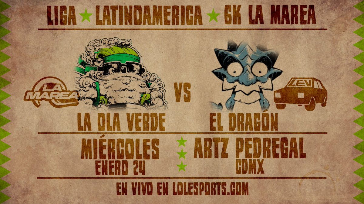 #abranpaso que #LaOlaVerde viene con todo para enfrentar al dragón marino, @SixKarmaEsports junto con La Marea se enfrentan a <a href="/LeviatanGG/">LEVIATAN</a> 

#6klamarea