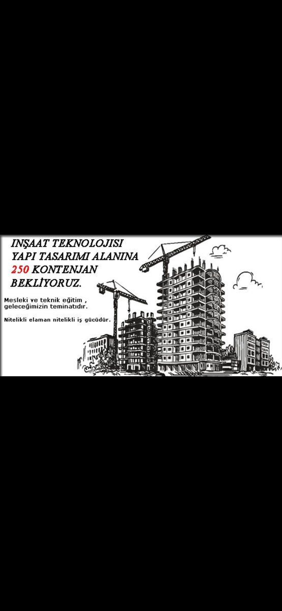 yelizmtlu's tweet photo. @_Ali_KARAGOZ Daha sağlam yapıların inşaası için
 kaliteli kalifiye eleman için
Güvenli yarınlar için
İnşaat teknolojisi YAPI TASARIM
en az 250 kontenjan istiyoruz @_Ali_KARAGOZ
@cftcblnt
@kemalsamlioglu https://t.co/PKAXlTa5SL