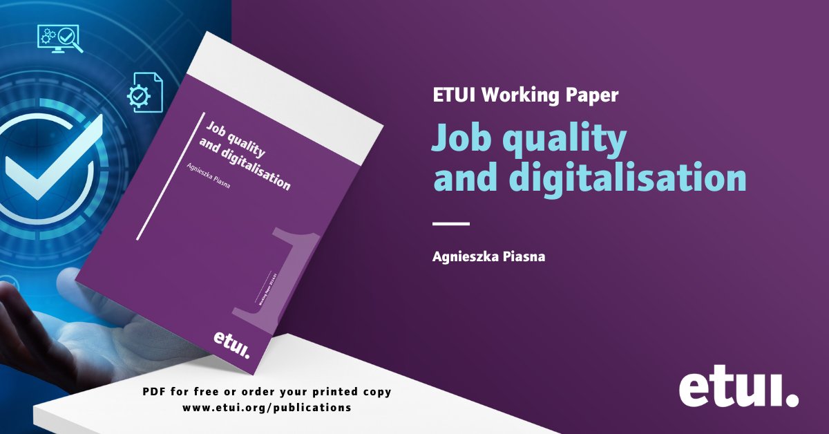 📚 Hot off the press!

Our latest working paper examines the impact of new #digital technologies at work on #JobQuality 💻

While much of the research and controversy to date has focused on the potential of #digitalisation to #automate away human labour 🤖 or on the relationship…