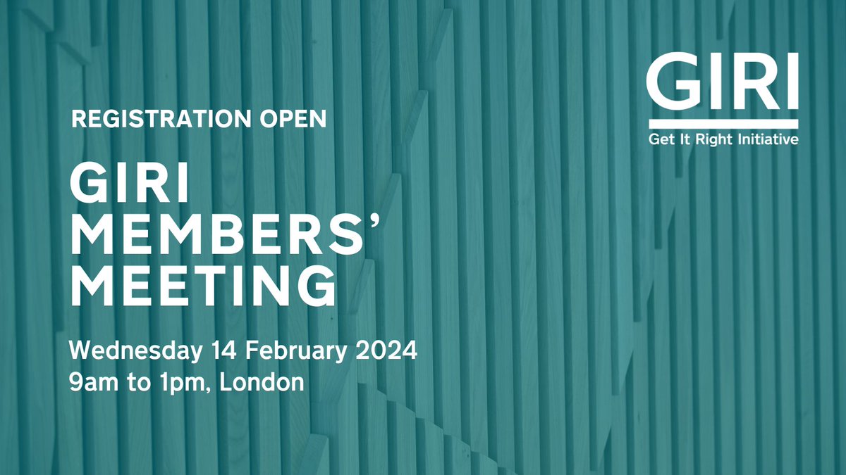 GIRI_UK's tweet photo. First speakers confirmed for GIRI members' meeting on 14 February - we'll have experts from @MottMacDonald, @Laing_ORourke, @CostainGroup and @TaylorWoodrow1 

Register by 9 February: https://t.co/f0ZHT4eND9

#mmc #construction #rightfirsttime https://t.co/3h6Ds5xkIq