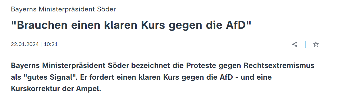 stirz's tweet photo. Söder: "Brauchen einen klaren Kurs gegen die AfD"

Söder einen Tag später: AfD-Kandidat als Verfassungsrichter "aus Rechtsgründen erforderlich"

#NieWiederIstJetzt https://t.co/abUNaAFzRy