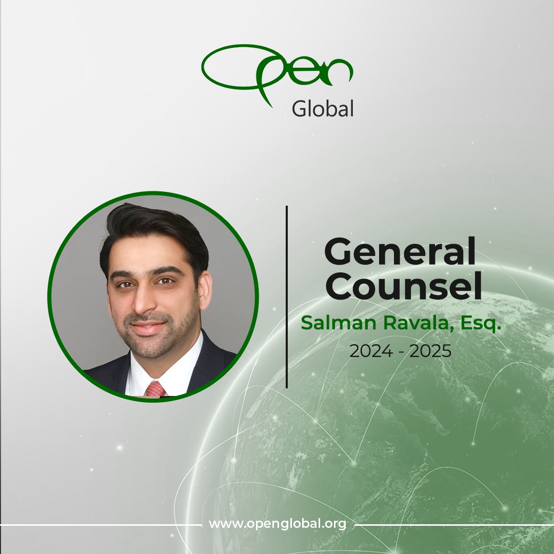 We are thrilled to welcome Mr. Salman Ravala, Esq., as our General Counsel for the term 2024-2025!

Join us in extending a warm welcome as we start the next chapter of this exciting journey with him on board.

#OPENGlobal #GeneralCounsel #Leadership