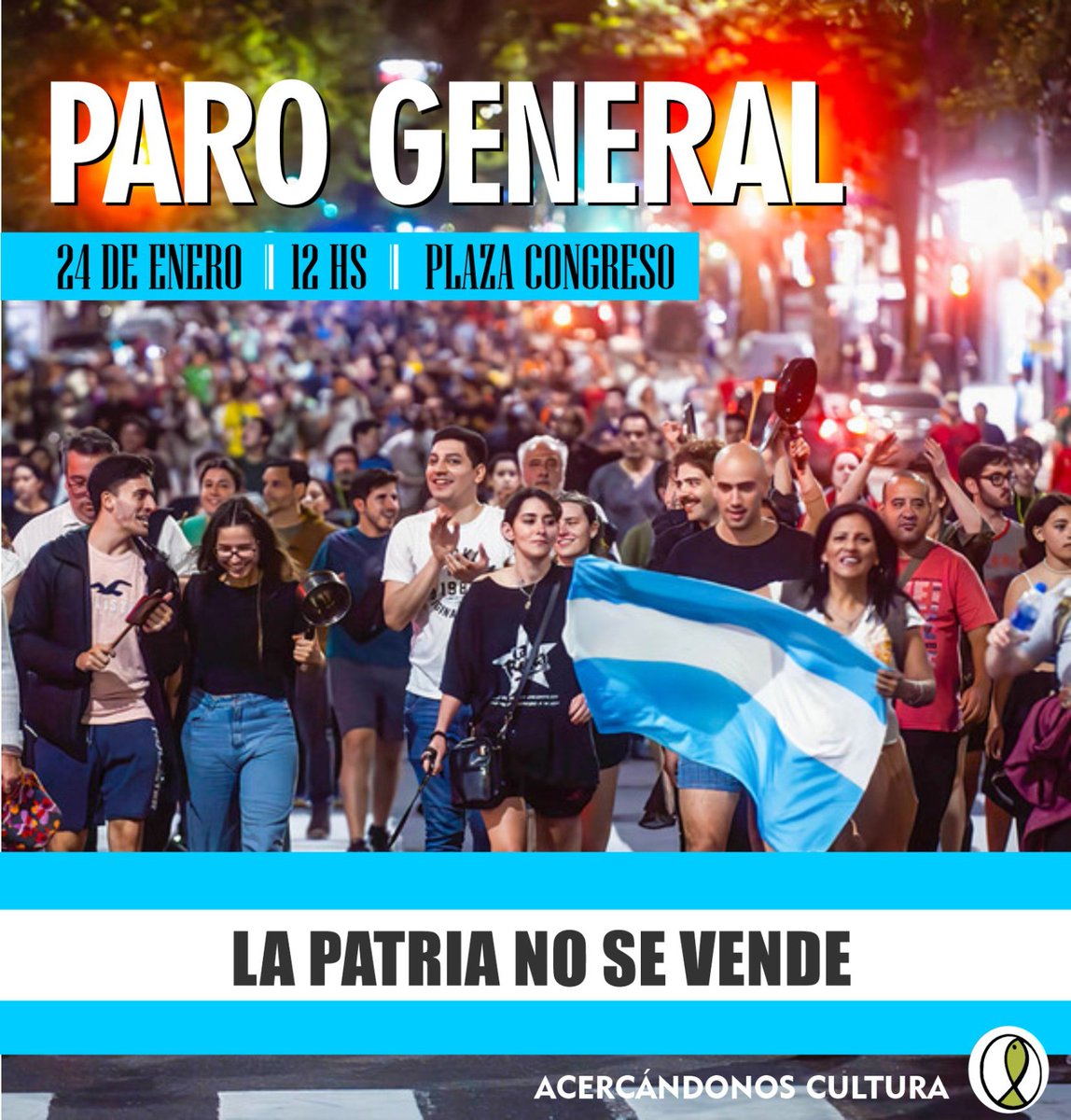 Hoy a las 12 hs. nos convocamos en Plaza Congreso para defender nuestra soberanía en contra del proyecto extranjerizador del presidente Javier Milei porque LA PATRIA NO SE VENDE.
acercandonoscultura.com.ar

#AcercándonosEdiciones #AcercándonosCultura