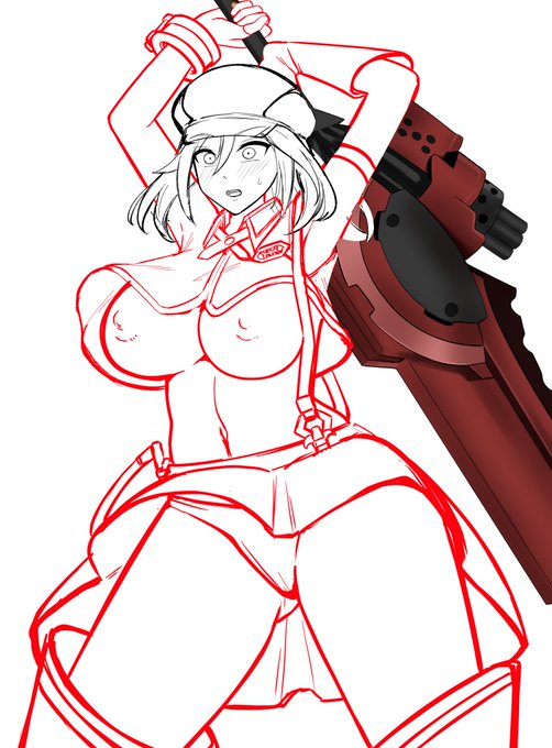 これと下描きが合体するとこうなります。
風を巻き起こすアラガミと戦ってたら
下から強風が吹いてすごいことに
なっちゃってる感じ。 