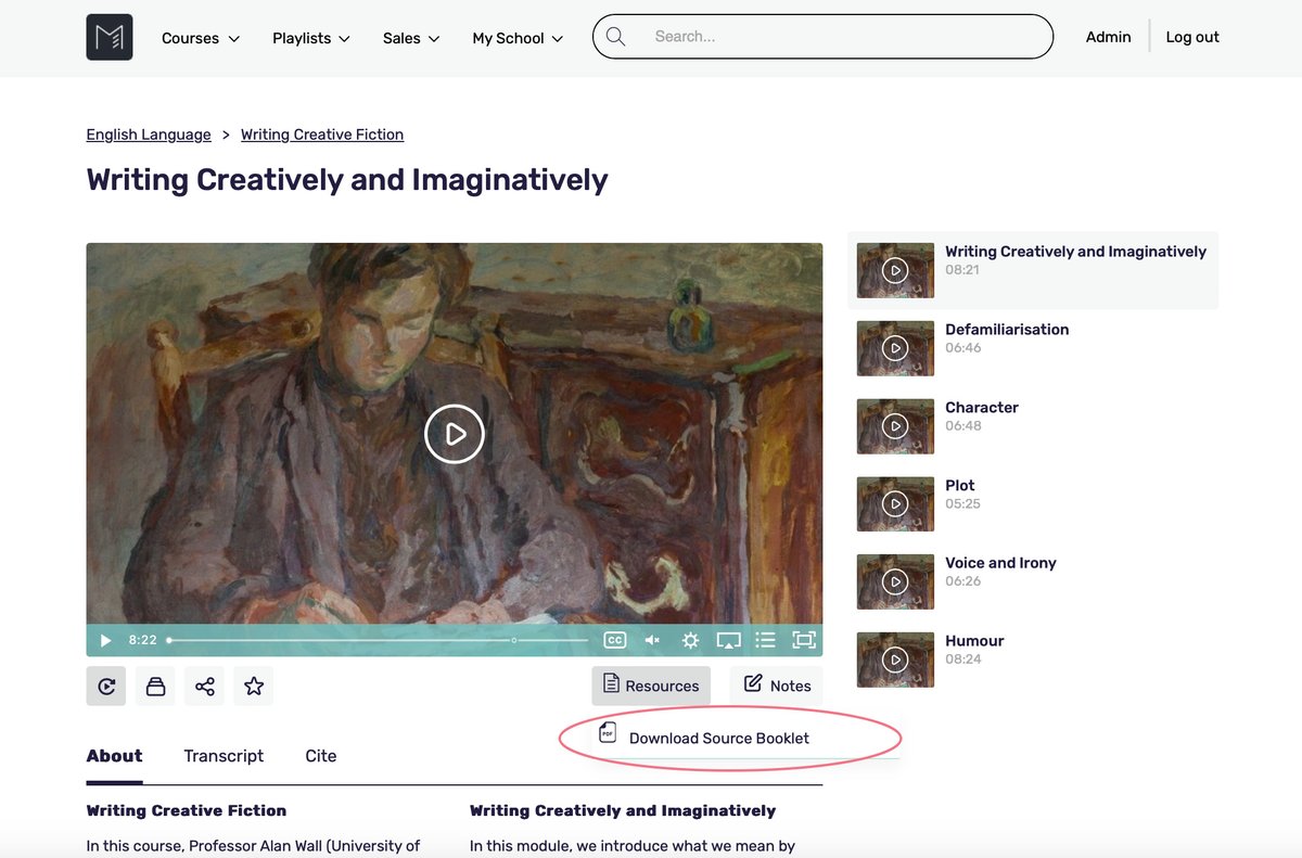 NEW FEATURE: Source Booklets are coming to all GCSE English Language courses.

Head over to Prof. Alan Wall’s Creative Writing course to take a look, simply click the ‘Resource’ button to download the booklet. #TeamEnglish
massolit.io/courses/writin…