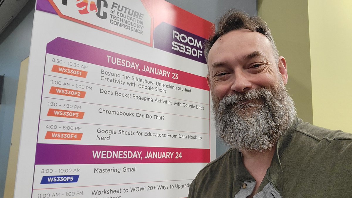 Yesterday was quite a marathon day at #FETC as I presented four 2-hour workshops back-to-back-to-back-to-back! It was a great day though and I am looking forward to my sessions today. You can access all of my session resources at bit.ly/curts-fetc24