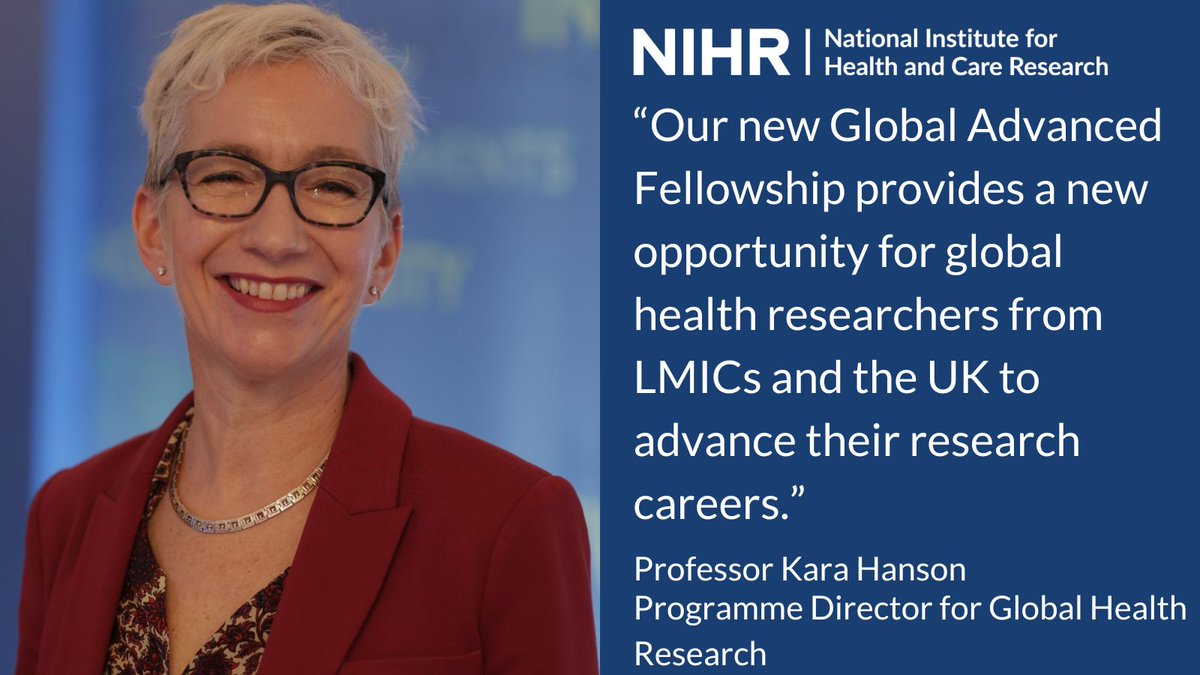 Up to £34 million will be used to fund three annual rounds of the new Global Advanced Fellowship. NIHR Programme Director for Global Health Research, Kara Hanson, announced the new #PostDoctral award at the @PMACONFERENCE. Find out more: nihr.ac.uk/news/nihr-anno… #PMAC