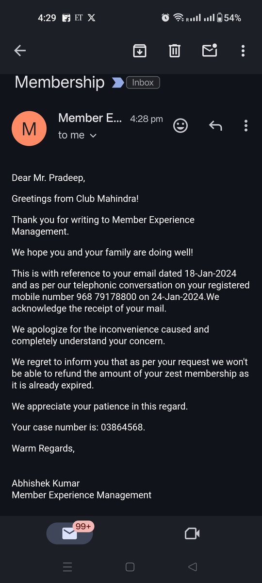 TiPradeep's tweet image. #ClubMahindra #zestmahindra #pathetic #worst  The out come of a long chase , a lakh plus paid in form of membership from 2011 to 2017 without getting any holiday on request , upon requesting for cancellation, the Chennai number remains unattended and zero response #anandmahindra