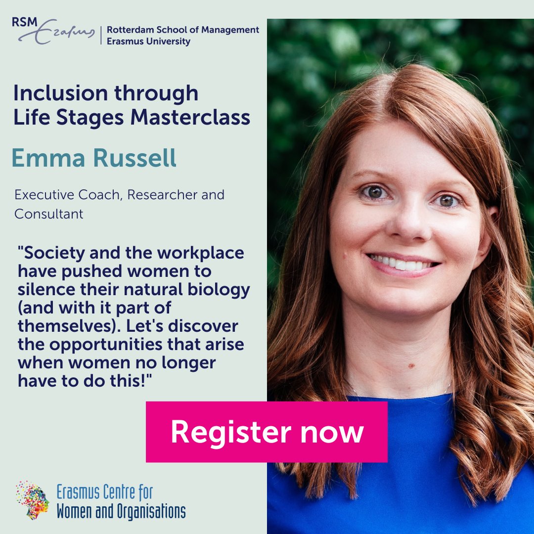 We are excited to kick off the year with our first masterclass focused on Inclusion through Life Stages led by Maria Carmen Punzi and co-facilitated by Emma Russell!

Follow this link to visit the event page and secure a ticket. 

 rsm.nl/faculty-resear…