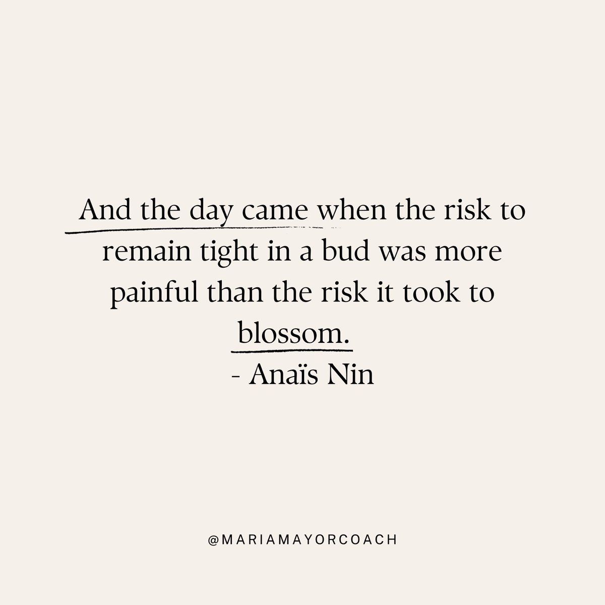 Which is riskier for you, staying confined in a bud or blossoming?