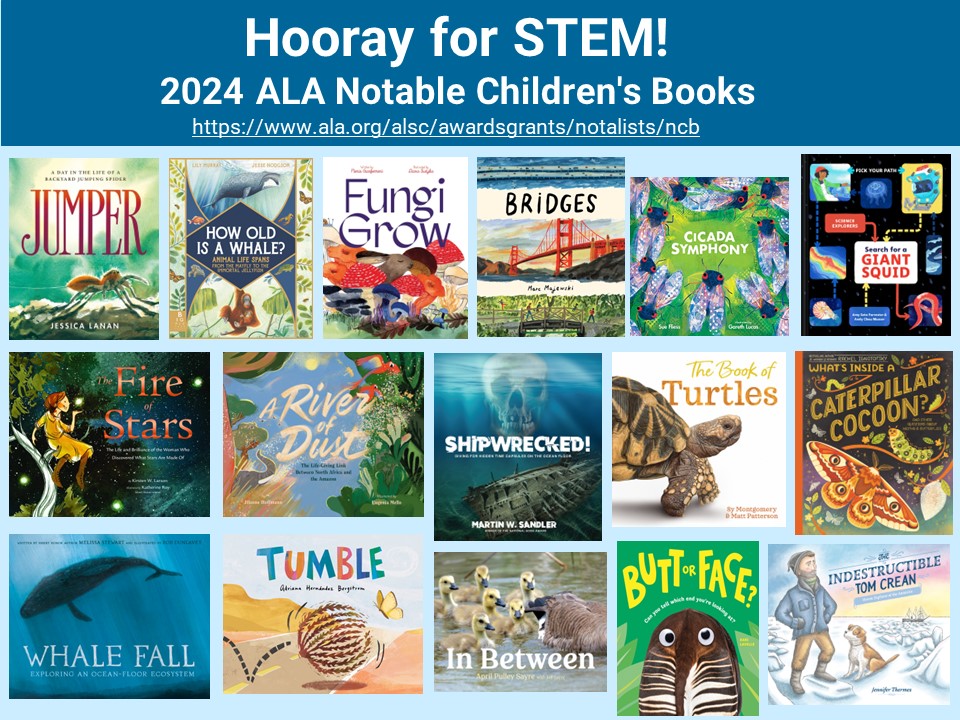 Congratulations! Wonderful to see so many #STEM #nonfiction titles on this year's list. @jalanan @Gianferrari_M @KirstenWLarson @SyTheAuthor @KariLavelle @SteamTeamBooks @SueFliess @jenthermes