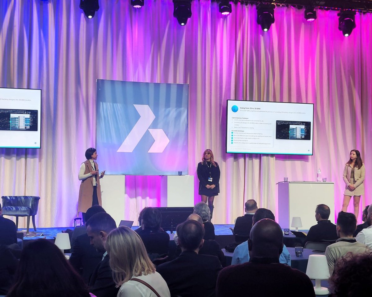 OctaveBricsCAD's tweet photo. What a stellar start to the #Bricsys conference! 🚀 

🔹  Don &amp; Lynda told us all about the benefits of #BricsCAD for #2D &amp; #3D 
🔹 Melissa, Rita &amp; Fleur demo'd BricsCAD's #BIM capabilities
🔹 William &amp; Patrick spoke with the PERI team, discussing their switch to BricsCAD https://t.co/4EPnEbxZWW