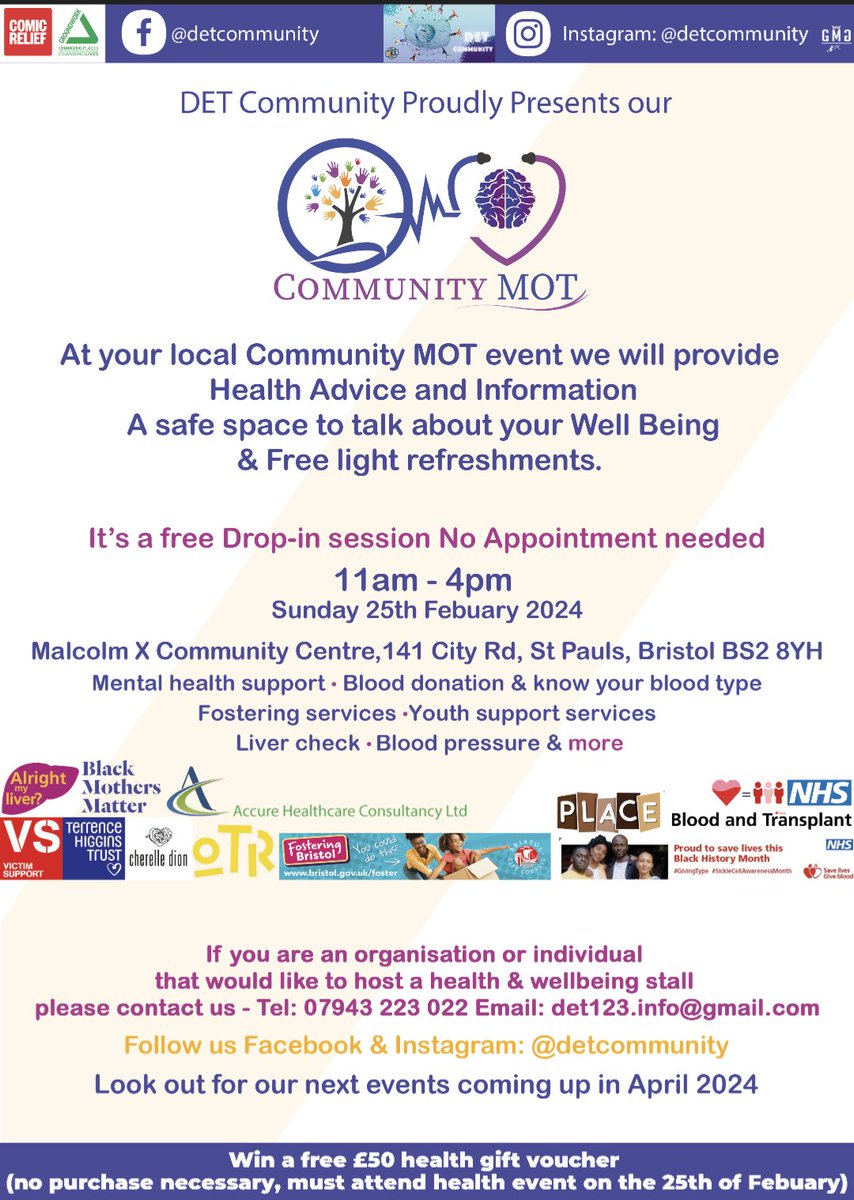 Looking forward to being a part of this amazing community MOT day next month in @MXCCBristol 💜