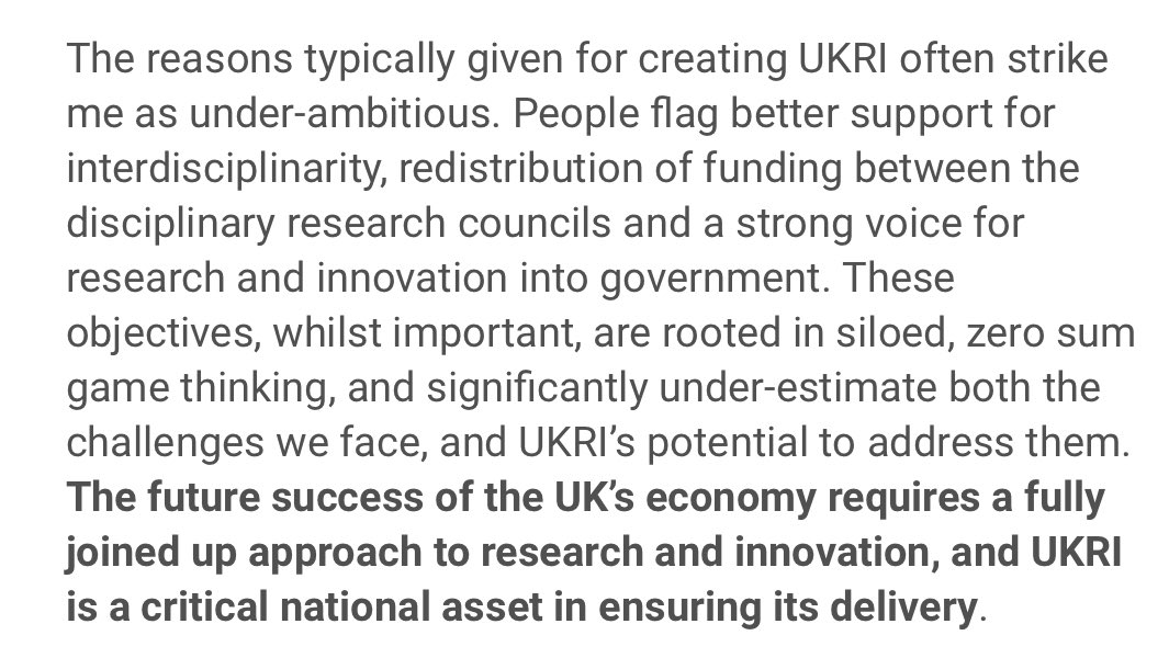 A shared endeavour to deliver national prosperity through connected, resilient, engaged, diversity in research and innovation - in a new blog, @UKRI_CEO Ottoline Leyser sets out her vision for UKRI. Read it now: ukri.org/blog/unleashin…