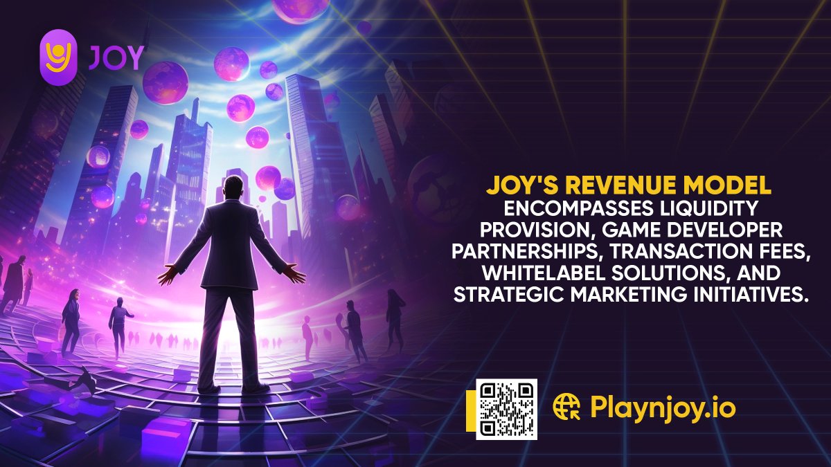 SebasFaiir's tweet photo. 💰 JOY's revenue model encompasses liquidity provision, game developer partnerships, transaction fees, whitelabel solutions, and strategic marketing initiatives.

🌐 Find out more at https://t.co/4jP1bzxCLJ https://t.co/kb1RzYxPhD
